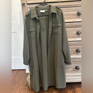 Linea by Louis Dell'Olio Dark Green Trench Coat Duster